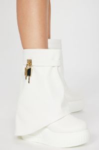 Admiring You Overlay Wedge Booties - White sold by Fashion Nova