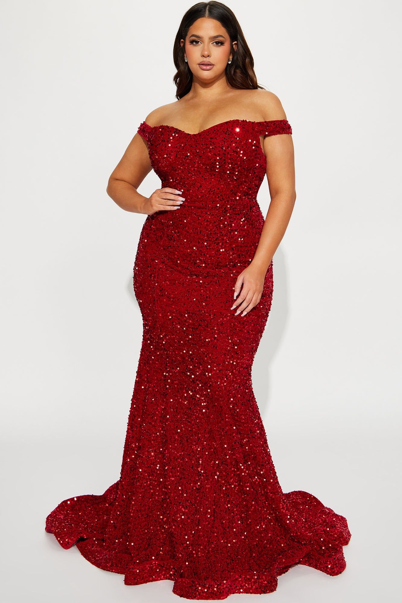 Alora Sequin Maxi Gown - Red sold by Fashion Nova product image thumbnail 4