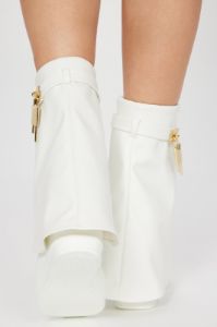 Admiring You Overlay Wedge Booties - White sold by Fashion Nova