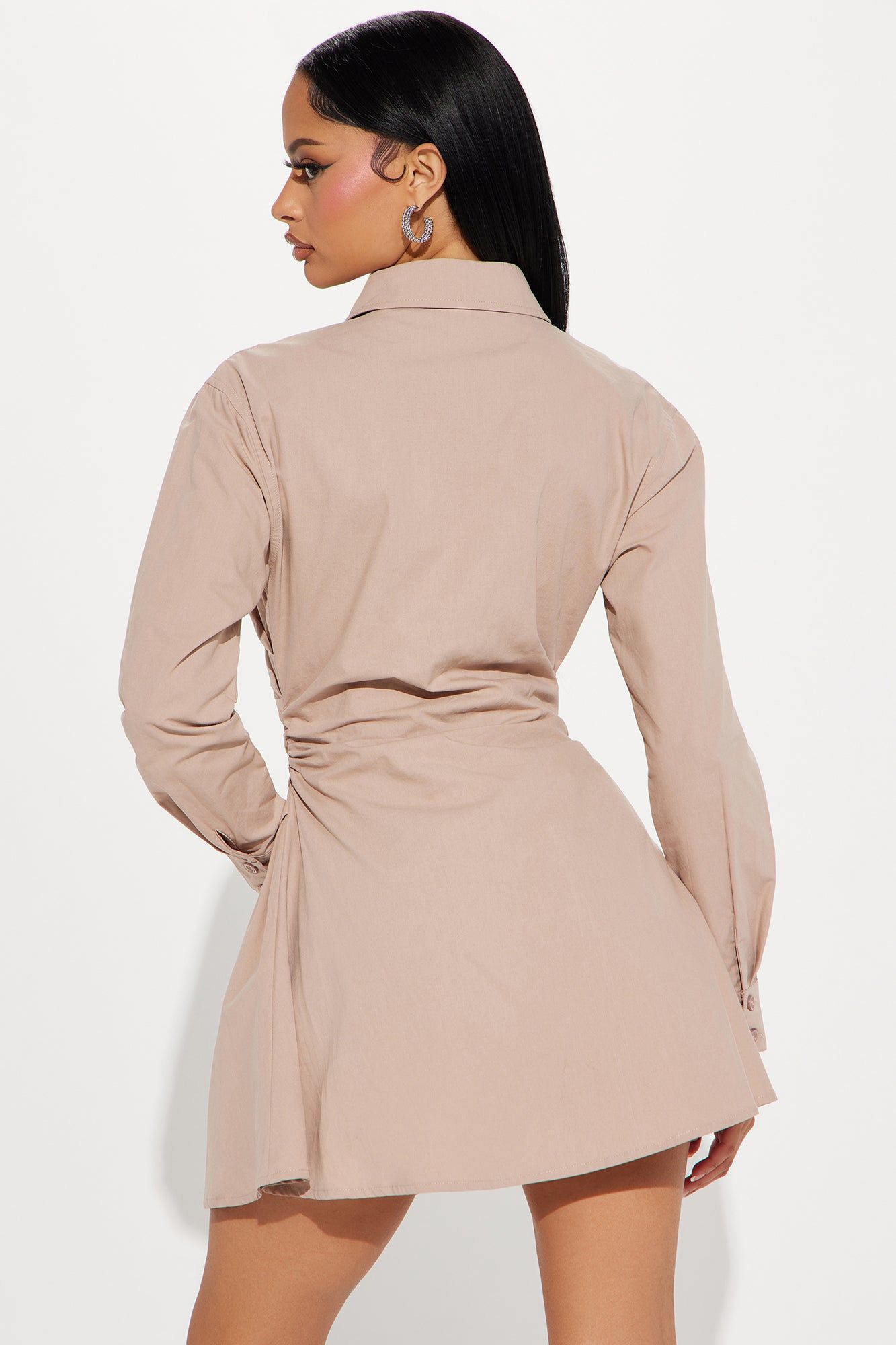 Friday Feels Shirt Dress - Mocha sold by Fashion Nova product image thumbnail 3