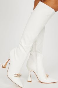 Big Dreams Knee High Boots - White sold by Fashion Nova