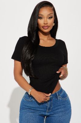 Carrie Short Sleeve Tee - Black sold by Fashion Nova