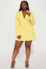 Jade Blazer Mini Dress - Yellow sold by Fashion Nova