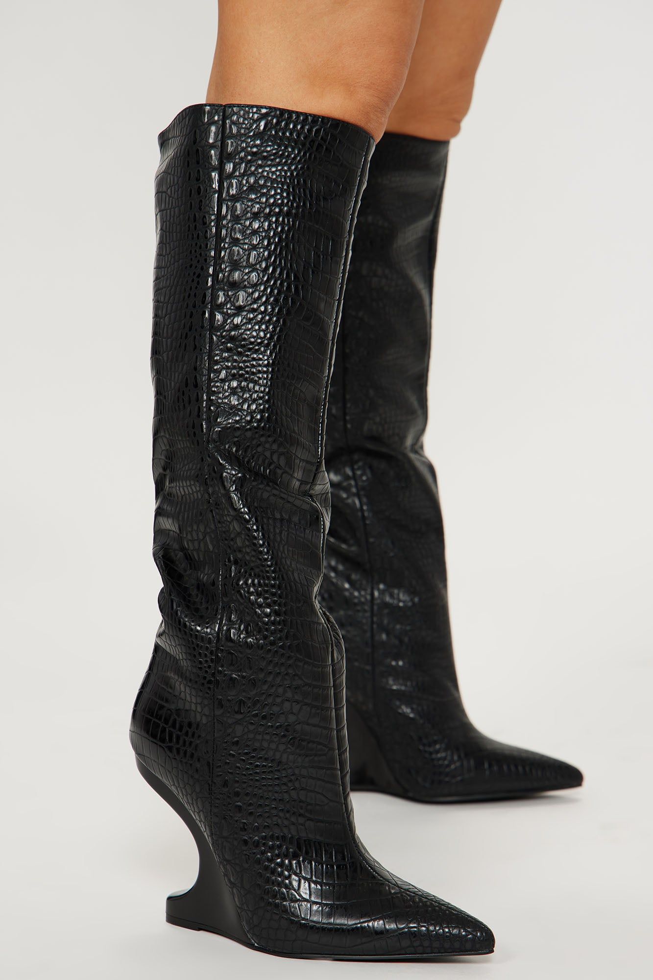 So I've Heard Knee High Heeled Boots - Black sold by Fashion Nova product image thumbnail 3