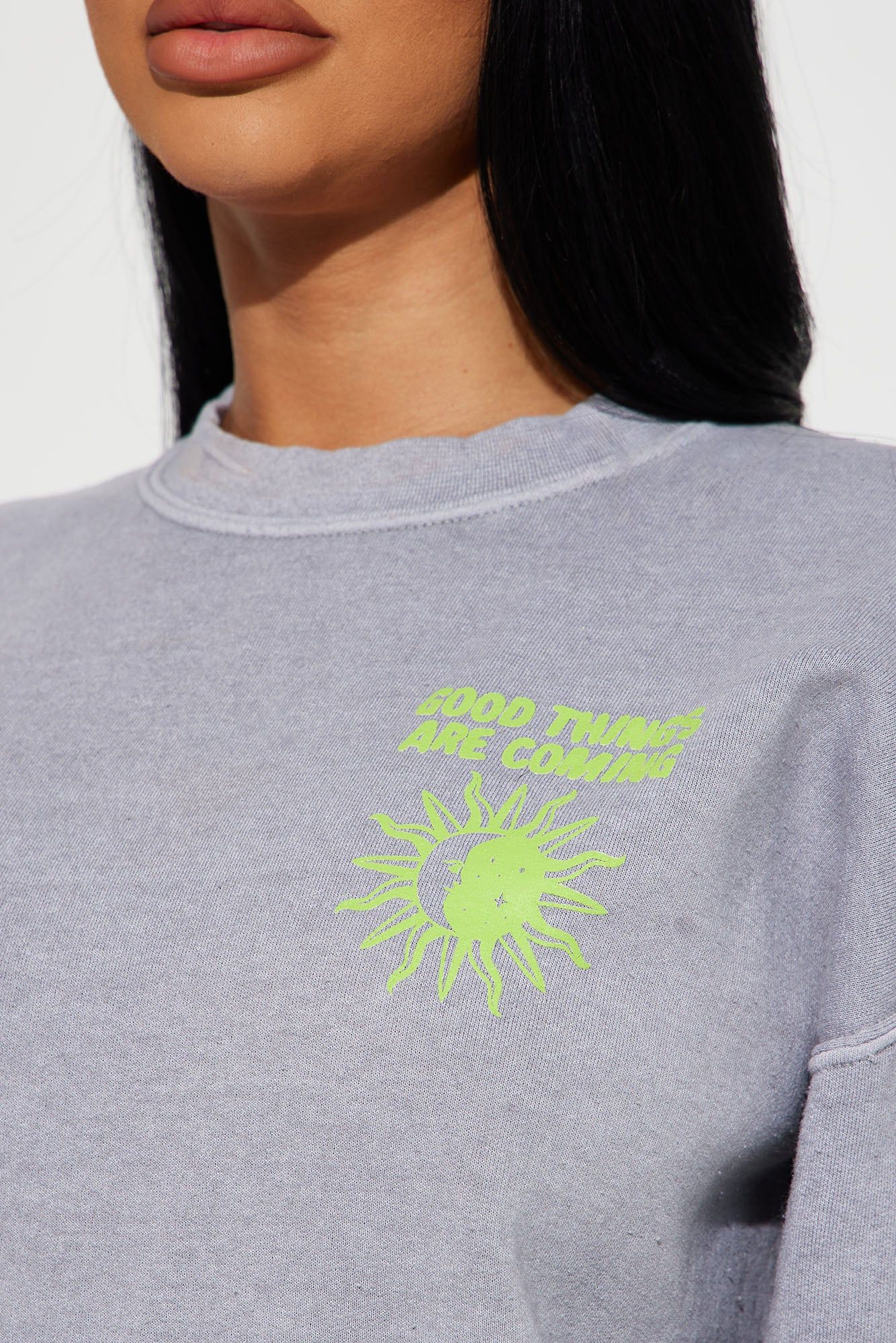 Manifest The Good Wash Sweatshirt - Charcoal/combo sold by Fashion Nova product image thumbnail 5