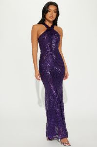 Katherine Sequin Gown - Purple sold by Fashion Nova