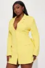 Jade Blazer Mini Dress - Yellow sold by Fashion Nova