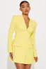 Jade Blazer Mini Dress - Yellow sold by Fashion Nova