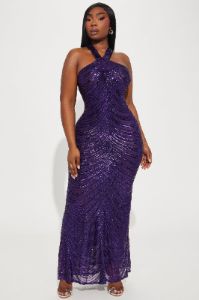 Katherine Sequin Gown - Purple sold by Fashion Nova