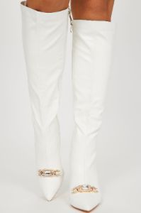 Big Dreams Knee High Boots - White sold by Fashion Nova