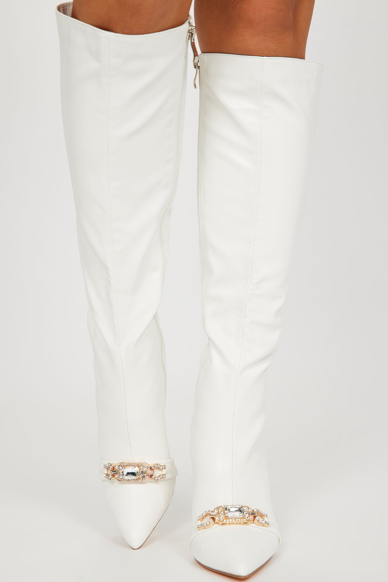 Big Dreams Knee High Boots - White sold by Fashion Nova product image thumbnail 2