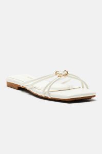 Total Sweetie Flat Sandals - White sold by Fashion Nova