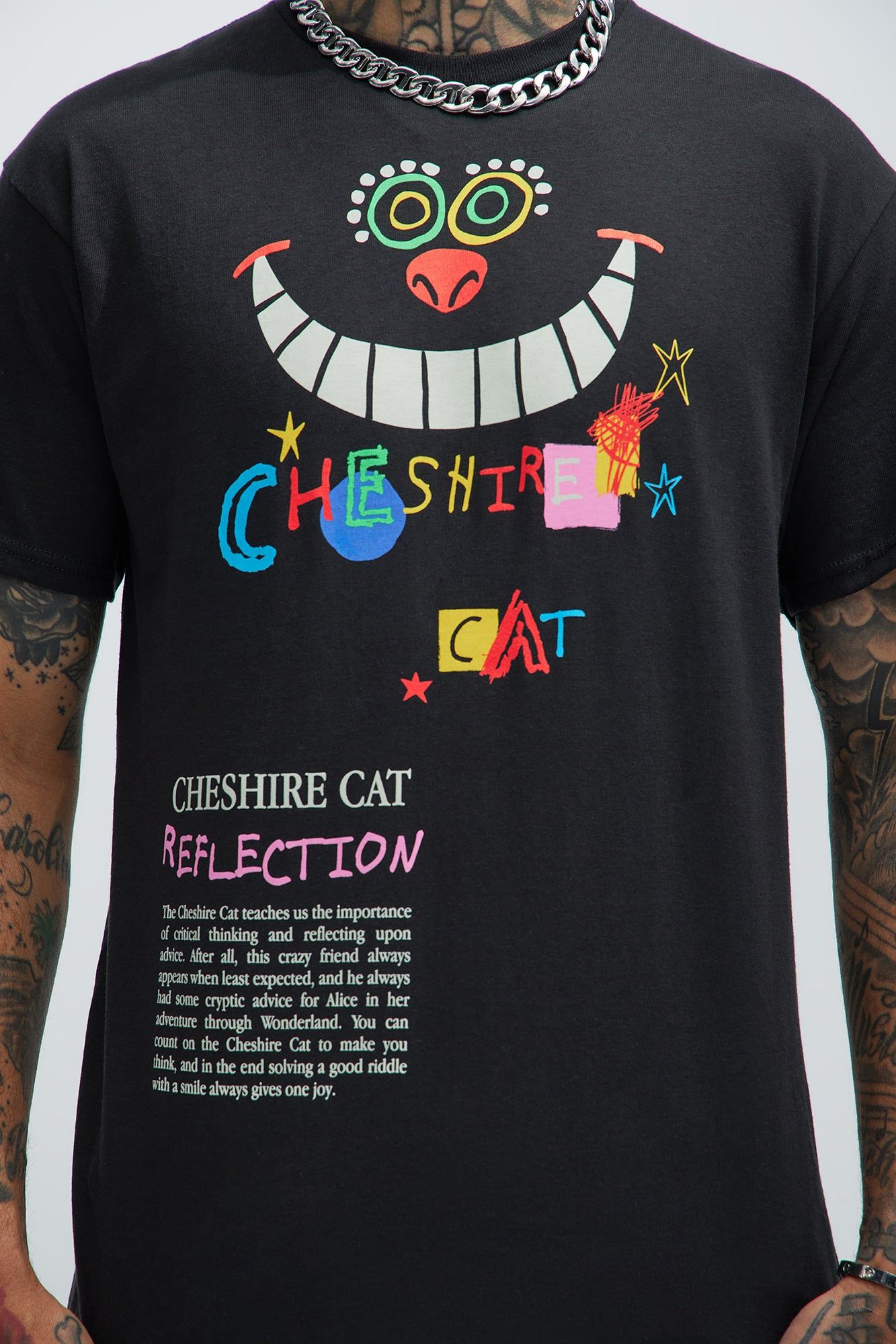 Disney Alice And Wonder Land Cheshire Cat Short Sleeve Tee - Black sold by Fashion Nova product image thumbnail 3
