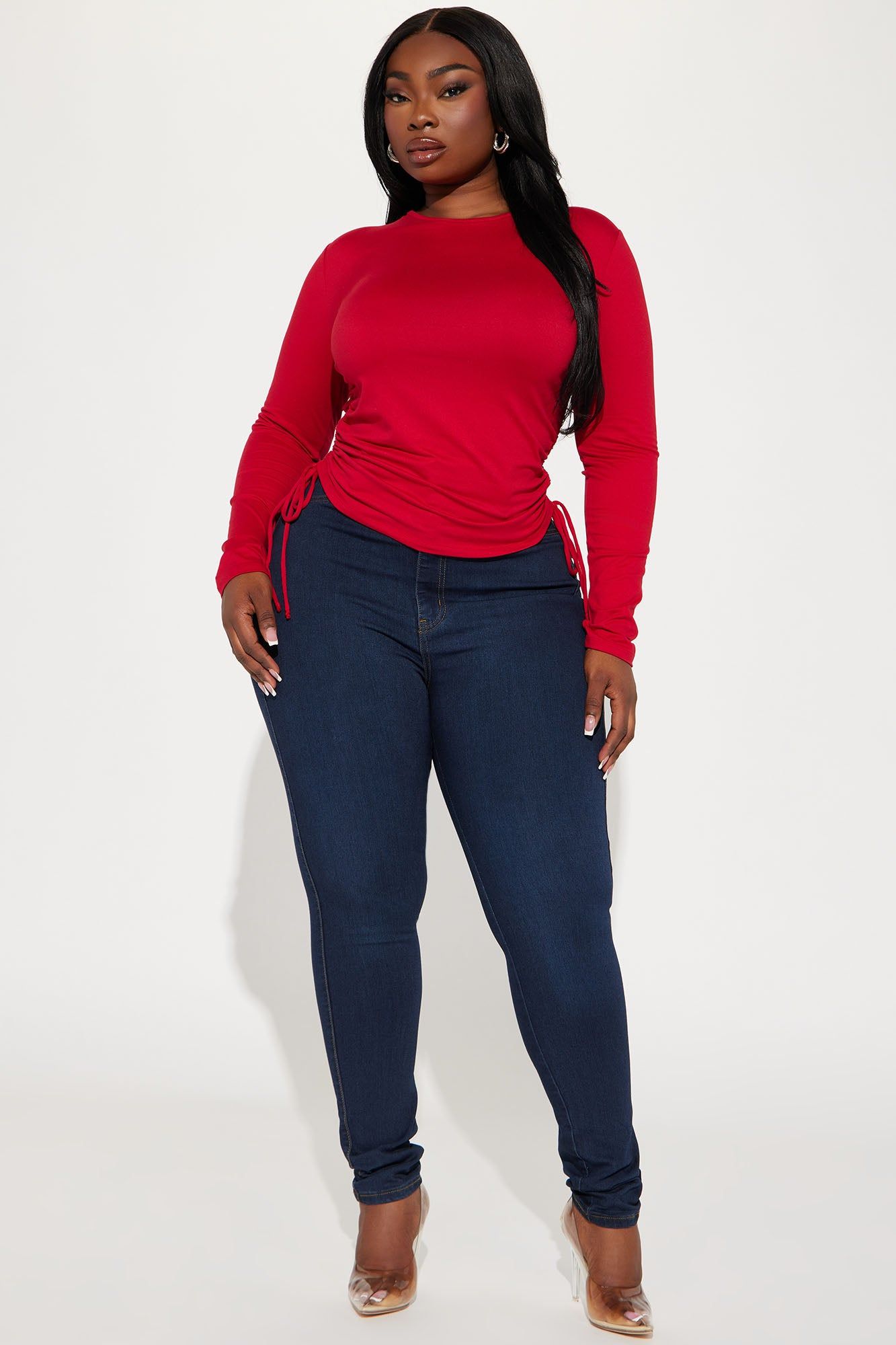 Sabrina Long Sleeve Top - Red sold by Fashion Nova product image thumbnail 2