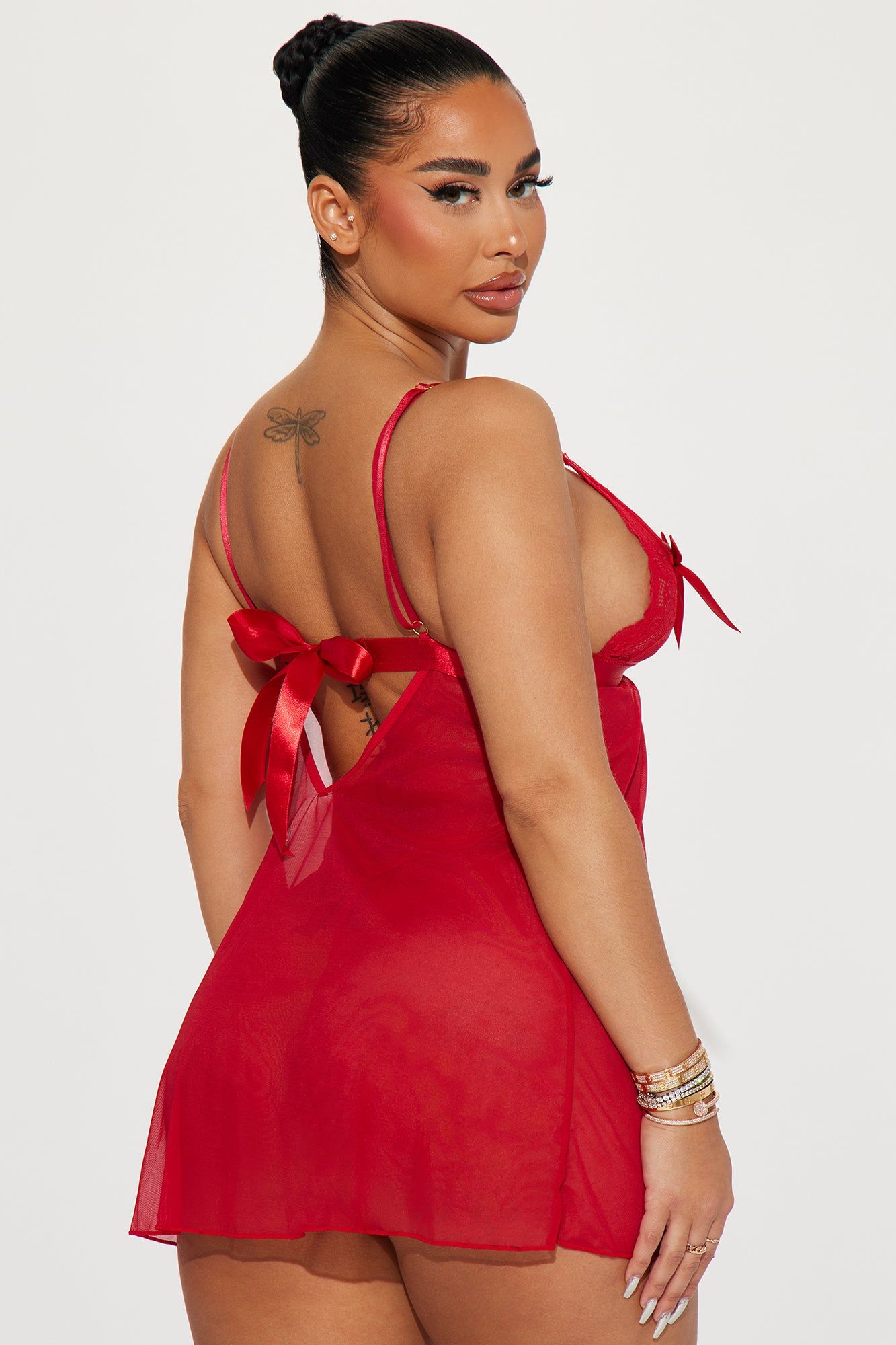 Wrapped In A Bow Lace Babydoll - Red sold by Fashion Nova product image thumbnail 3