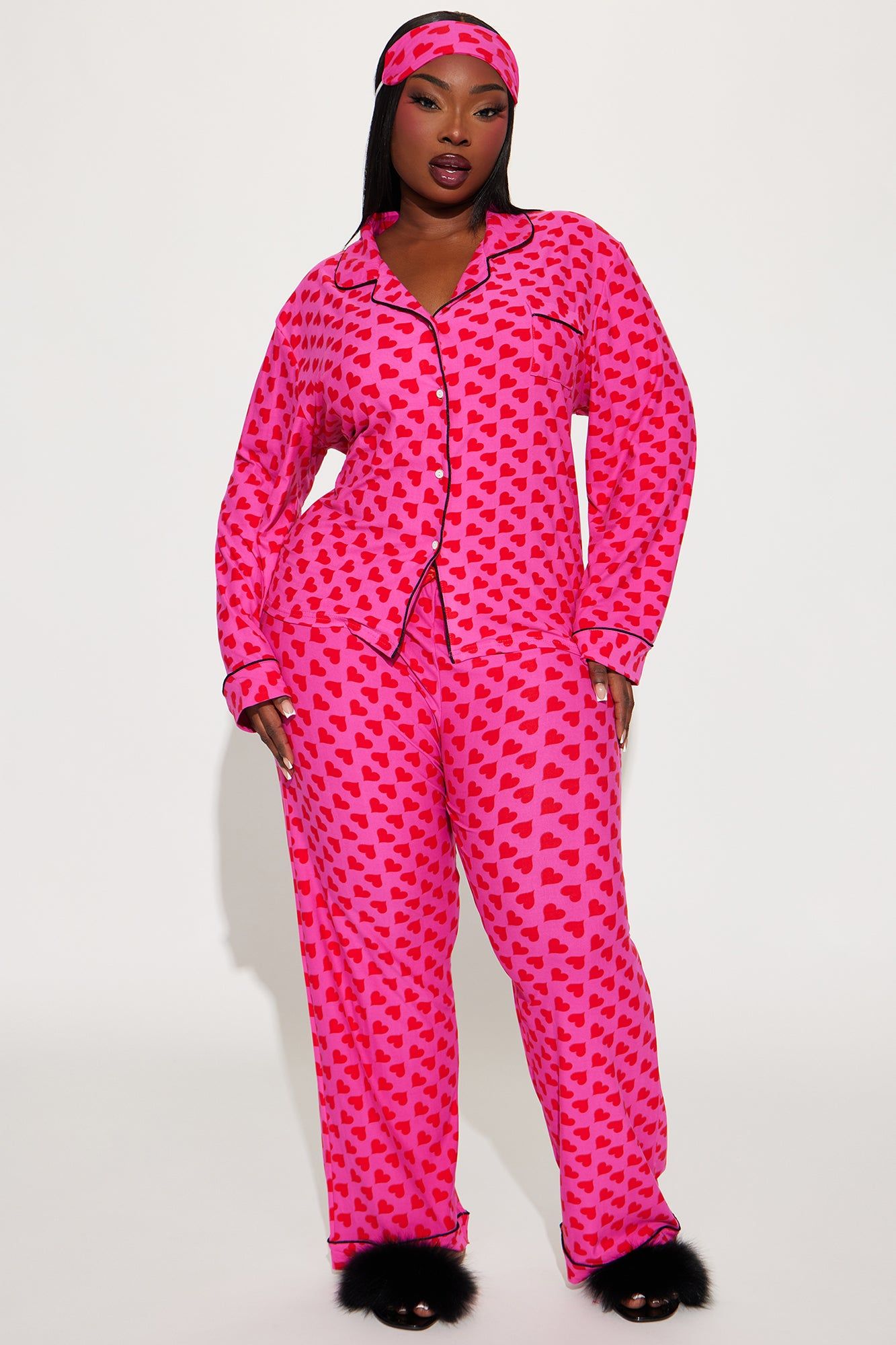 Sleeping In 3 Piece PJ Pant Set - Pink/Pink sold by Fashion Nova product image thumbnail 4