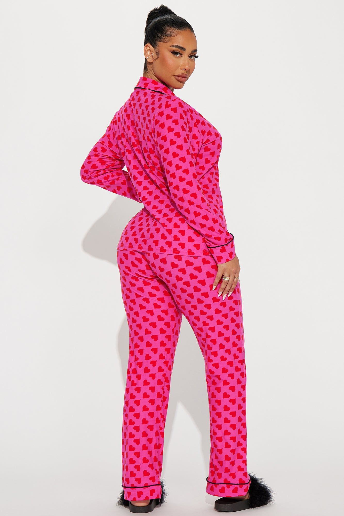 Sleeping In 3 Piece PJ Pant Set - Pink/Pink sold by Fashion Nova product image thumbnail 3