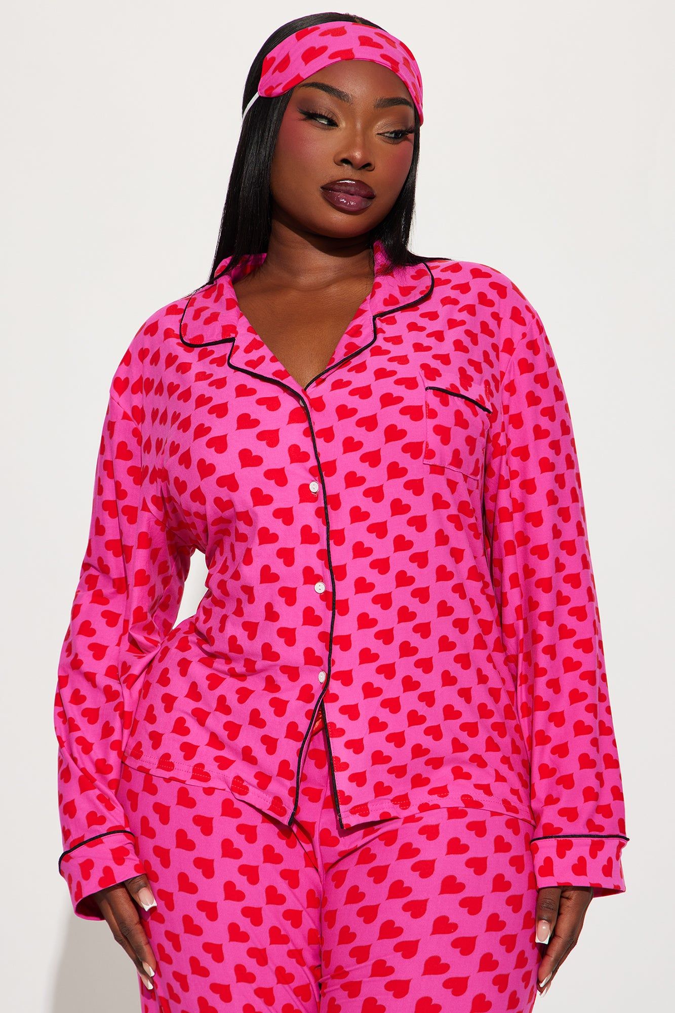 Sleeping In 3 Piece PJ Pant Set - Pink/Pink sold by Fashion Nova product image thumbnail 5