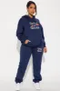 Fresh And Juicy Fleece Jogger Set - Navy sold by Fashion Nova