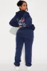Fresh And Juicy Fleece Jogger Set - Navy sold by Fashion Nova