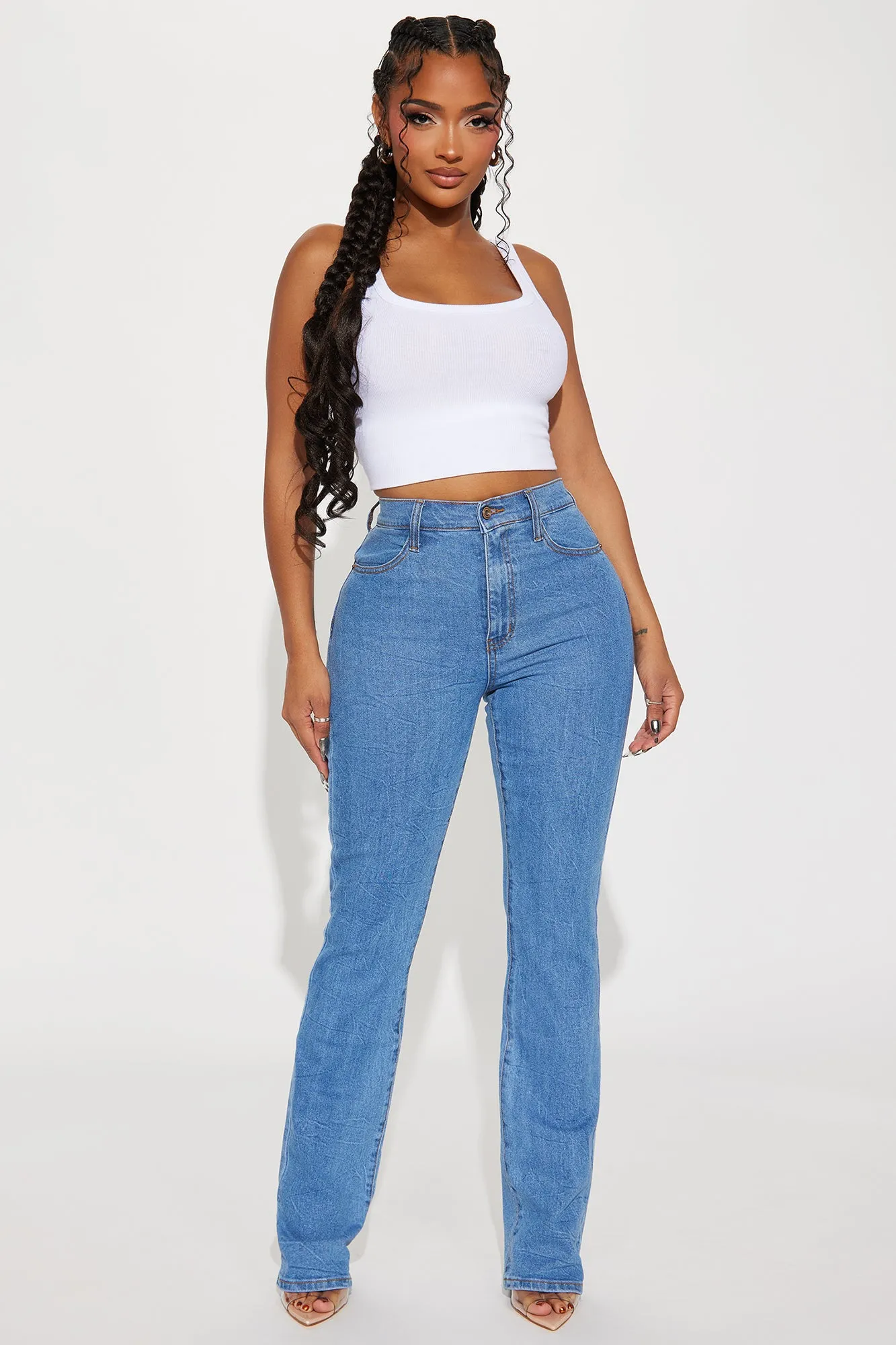 When You See It Stretch Bootcut Jeans - Medium Wash sold by Fashion Nova