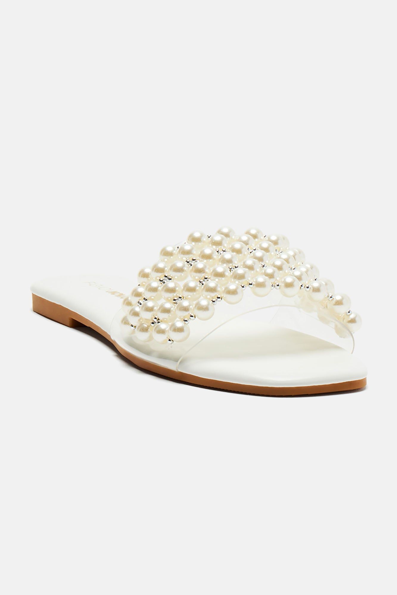 Sandra Pearl Sandals - White sold by Fashion Nova