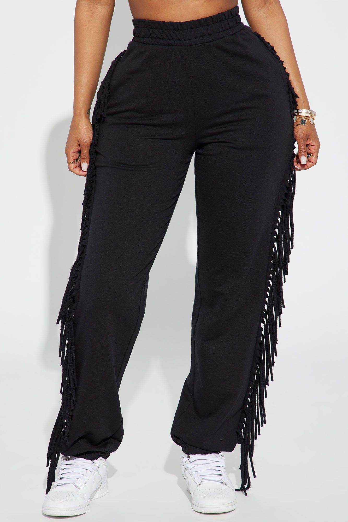 Addison Fringe French Terry Lounge Jogger - Black sold by Fashion Nova product image thumbnail 2