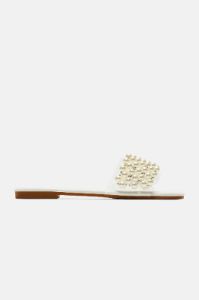 Sandra Pearl Sandals - White sold by Fashion Nova