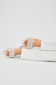 Sandra Pearl Sandals - White sold by Fashion Nova