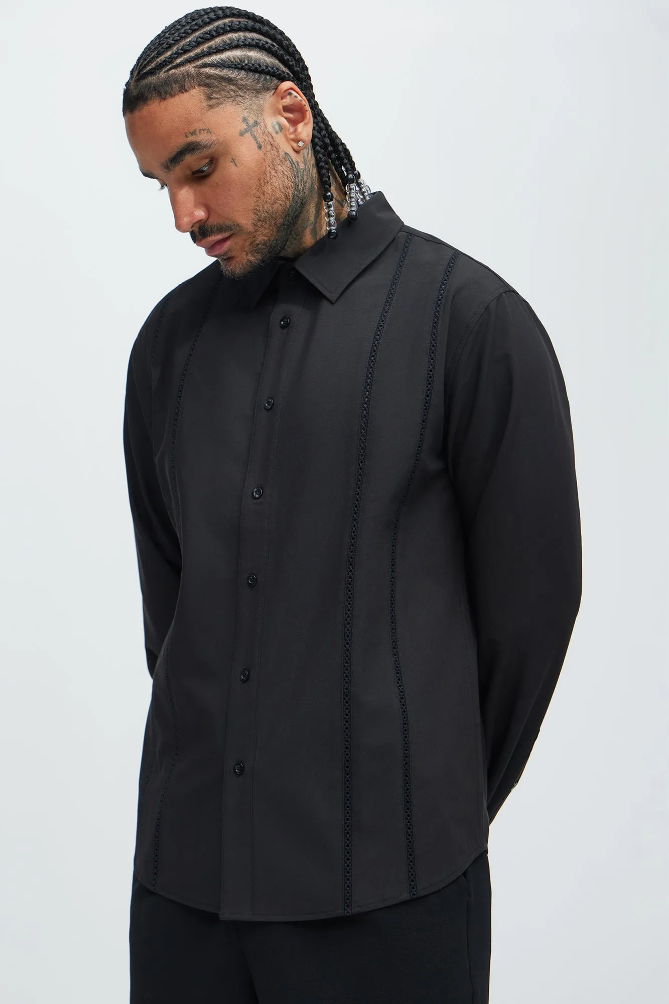 Ivy League Dress Shirt - Black sold by Fashion Nova