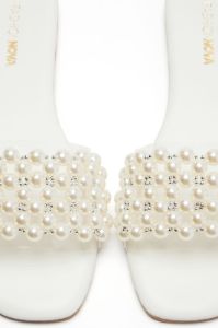 Sandra Pearl Sandals - White sold by Fashion Nova