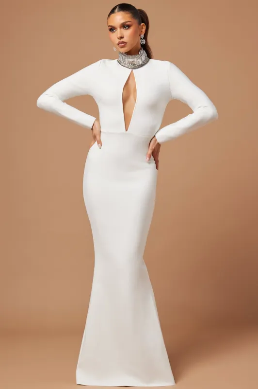 Selena Bandage Maxi Dress - White sold by Fashion Nova