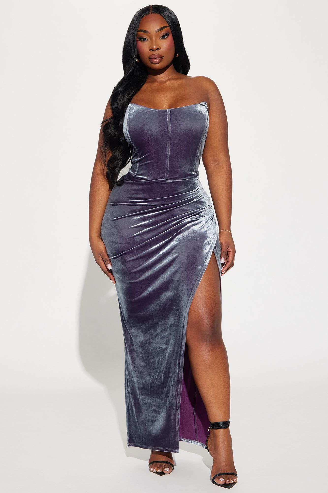 Unique Velvet Maxi Dress - Purple sold by Fashion Nova product image thumbnail 4