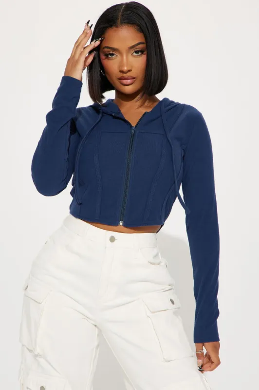 At Your Best Lounge Hoodie - Navy made by Fashion Nova