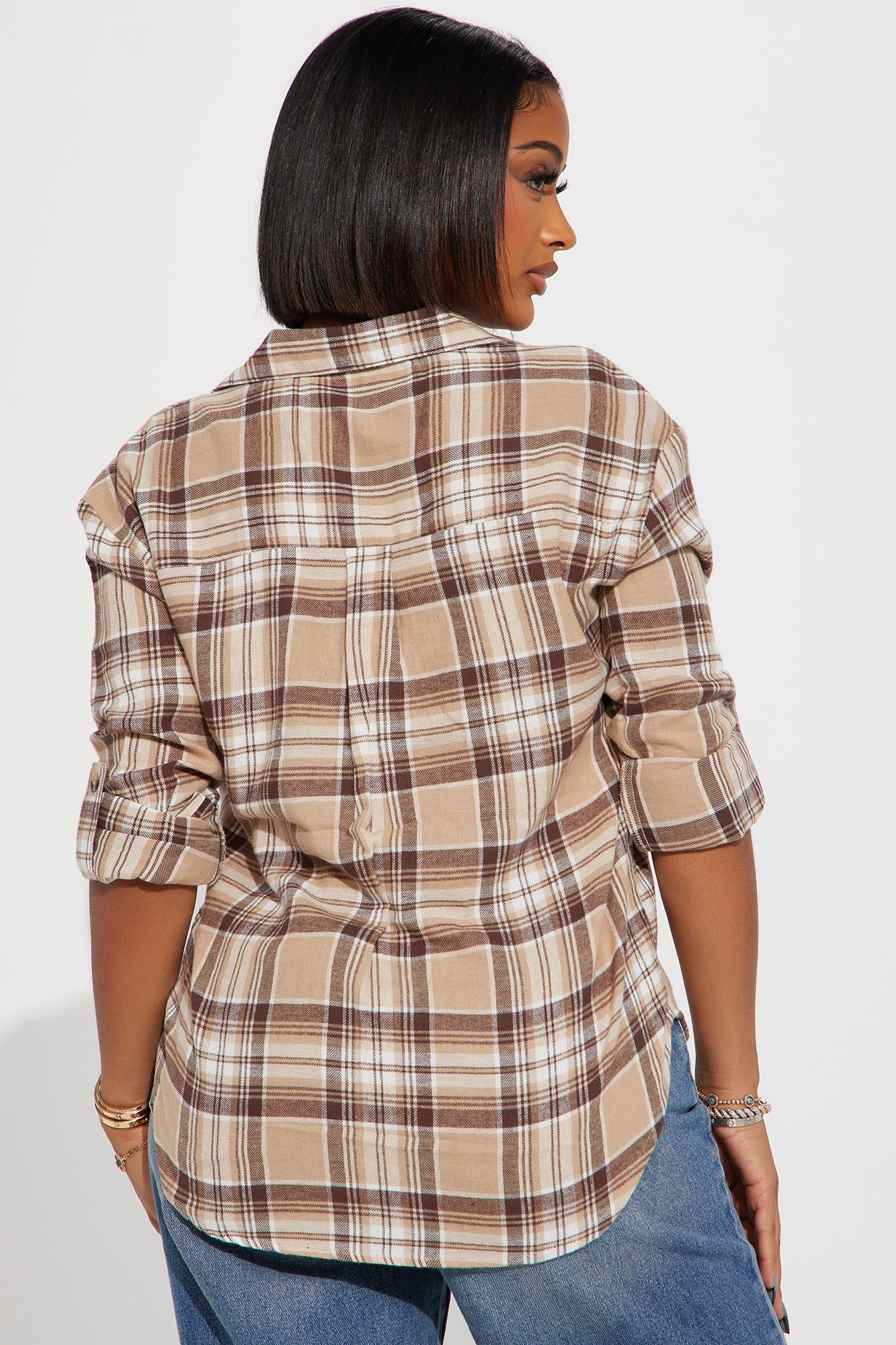 Keegan Plaid Shirt - Taupe/combo sold by Fashion Nova product image thumbnail 3