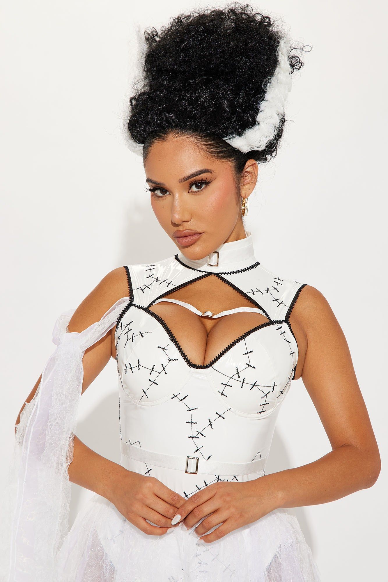Lab Made Bride Costume Wig - Black/White sold by Fashion Nova product image thumbnail 2