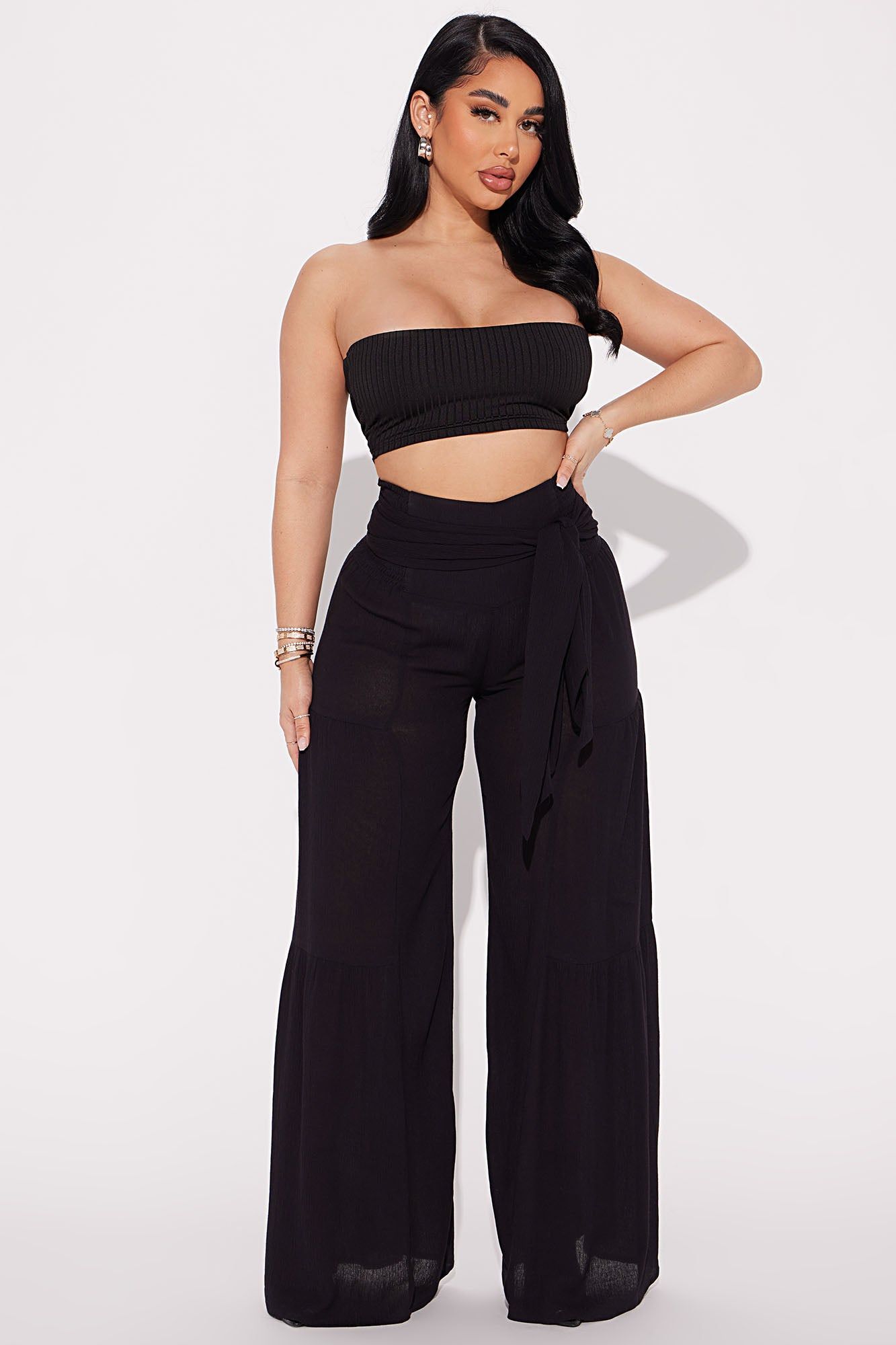 Somewhere Far Wide Leg Pant - Black sold by Fashion Nova