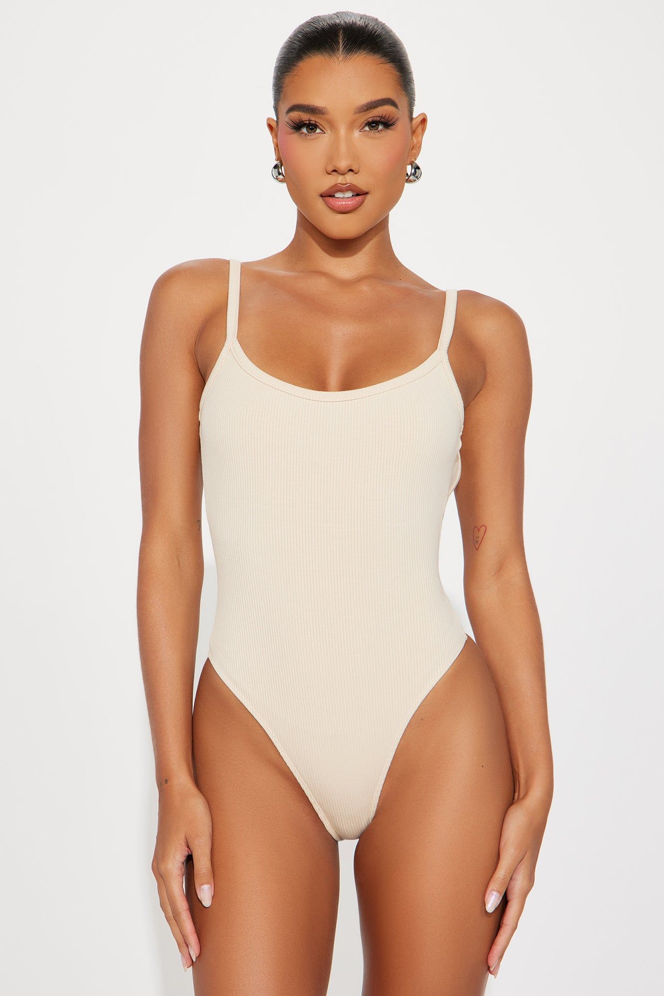 Elaine Snatched Bodysuit - Cream sold by Fashion Nova