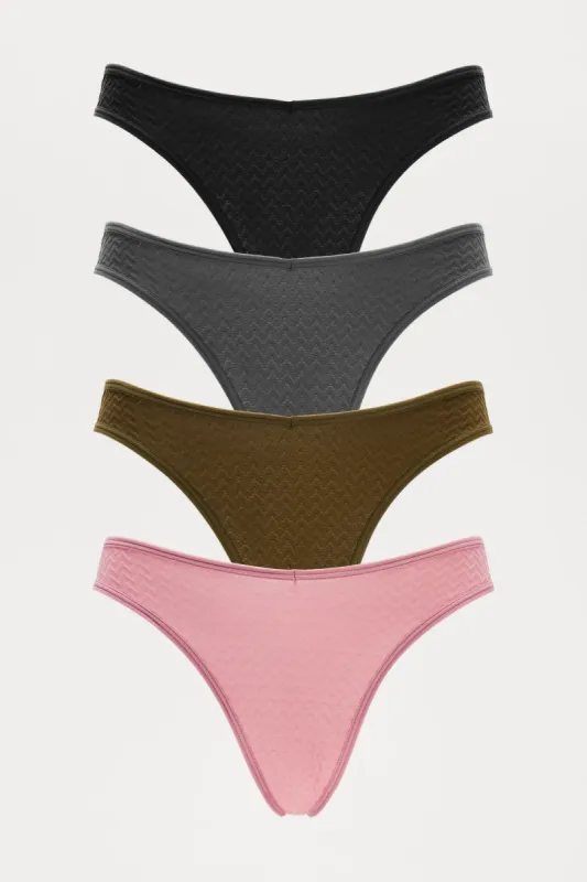 Comfy Vibes Seamless Bikini 4 Pack Panties - Mauve/combo sold by Fashion Nova