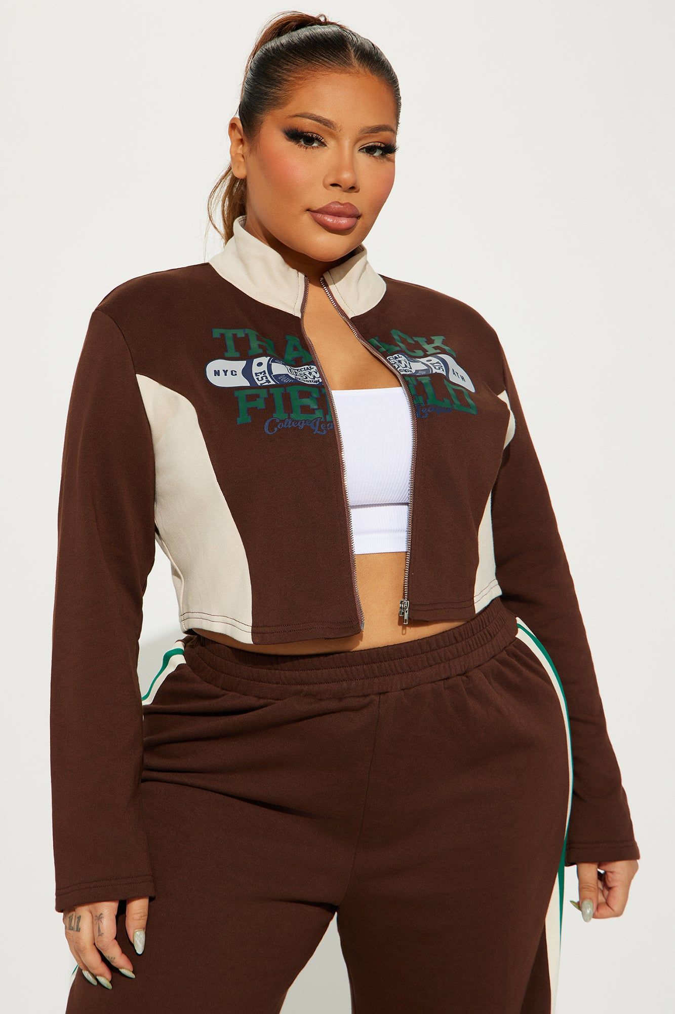 Track And Field Jogger Set - Brown/combo sold by Fashion Nova product image thumbnail 5