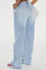 Wondering Why Ripped Straight Leg Jeans - Medium Wash sold by Fashion Nova