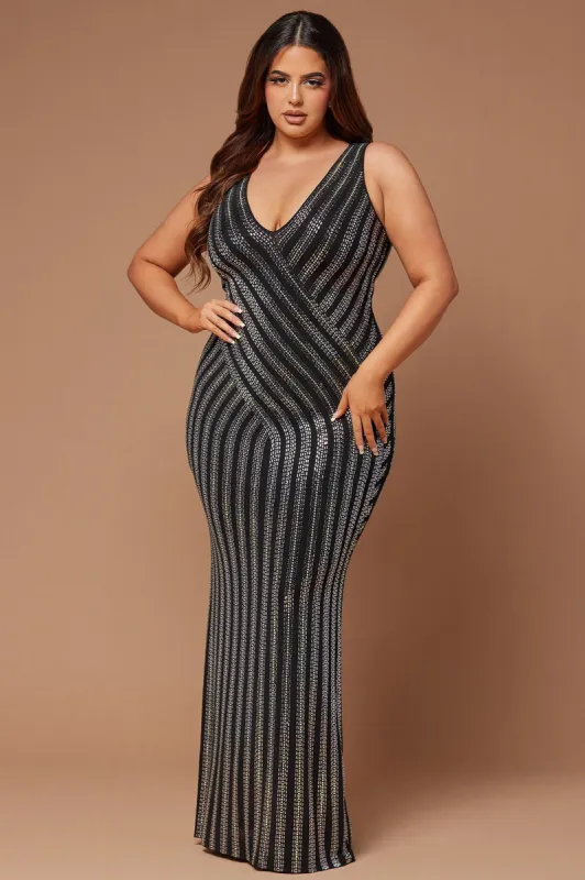 Lyric Embellished Maxi Dress - Black sold by Fashion Nova