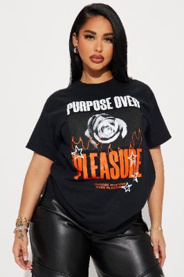 Purpose Over Pleasure T-Shirt - Black sold by Fashion Nova