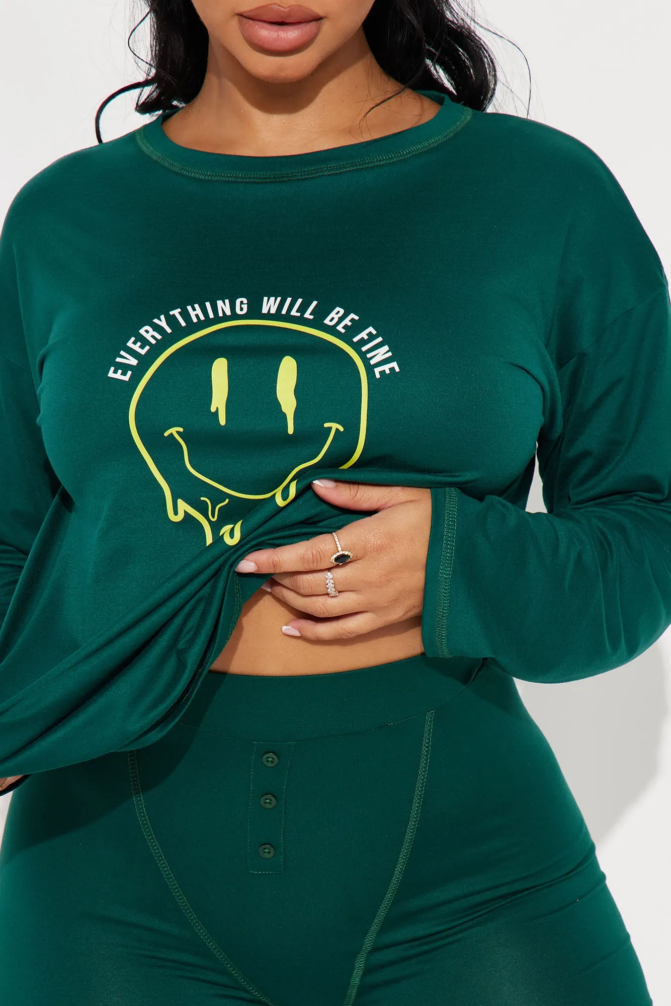 Everything Will Be Fine PJ Boxer Short Set - Hunter sold by Fashion Nova product image thumbnail 3