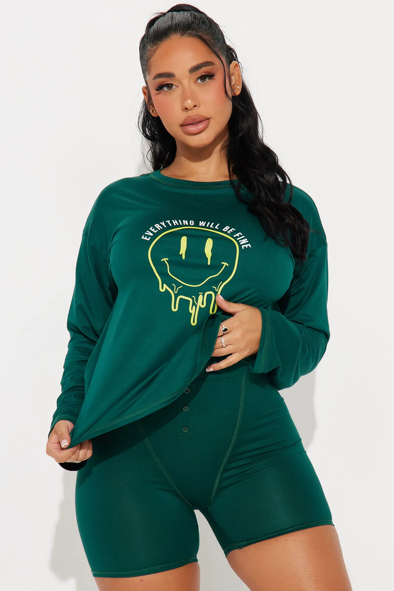 Everything Will Be Fine PJ Boxer Short Set - Hunter sold by Fashion Nova