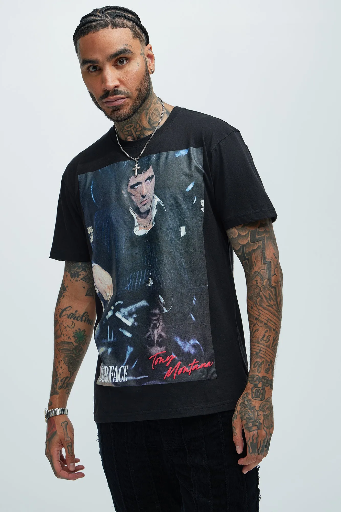 Scarface Tony Montana Short Sleeve Tee - Black sold by Fashion Nova product image thumbnail 4