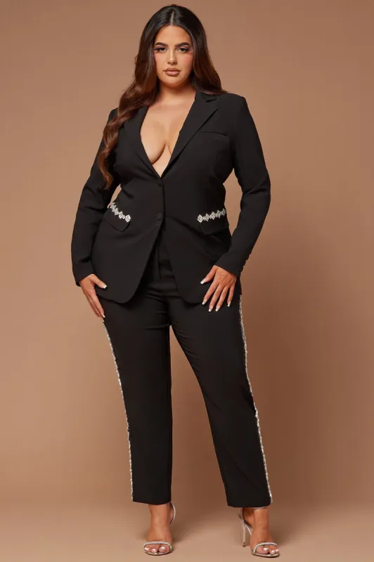 Audrey Rhinestone Pant - Black made by Fashion Nova