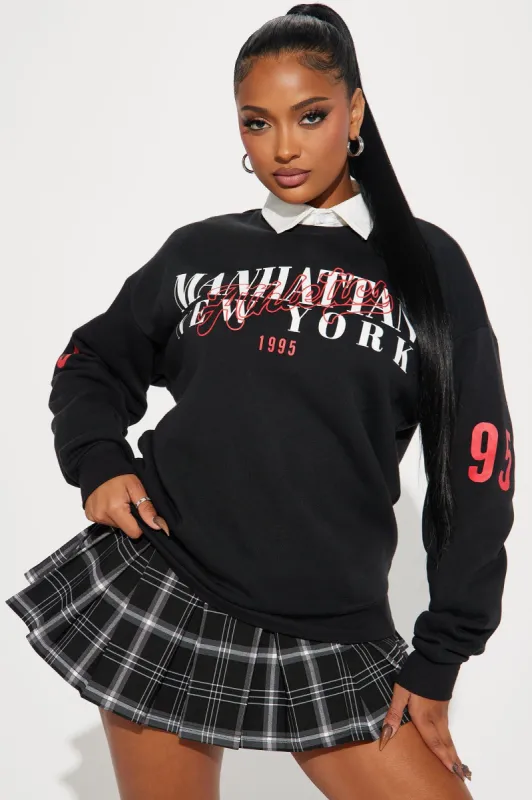Manhattan NY Sweatshirt - Black sold by Fashion Nova