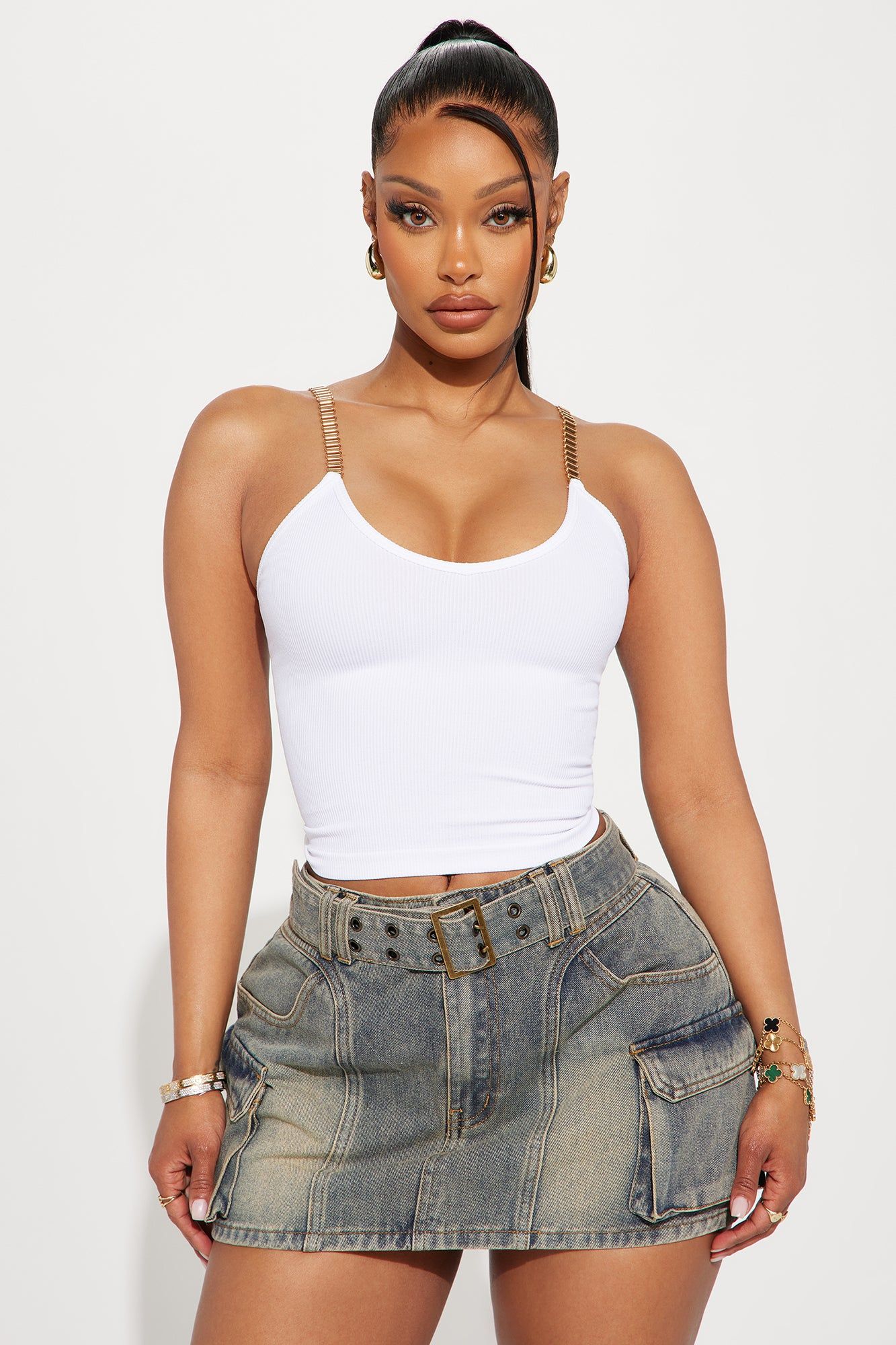 After Hours Chain Cami Top - White sold by Fashion Nova
