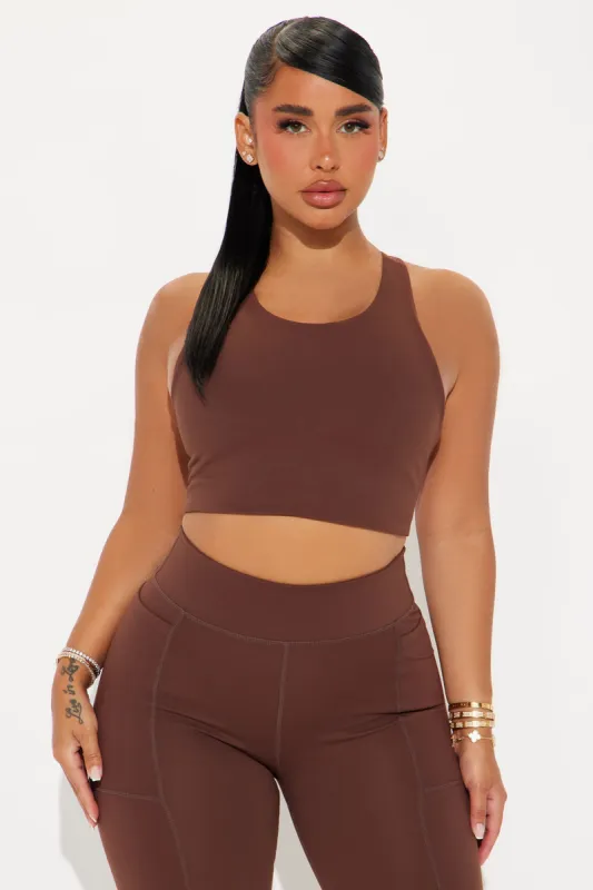 Body Sculpt Super Soft Sports Bra - Chocolate sold by Fashion Nova